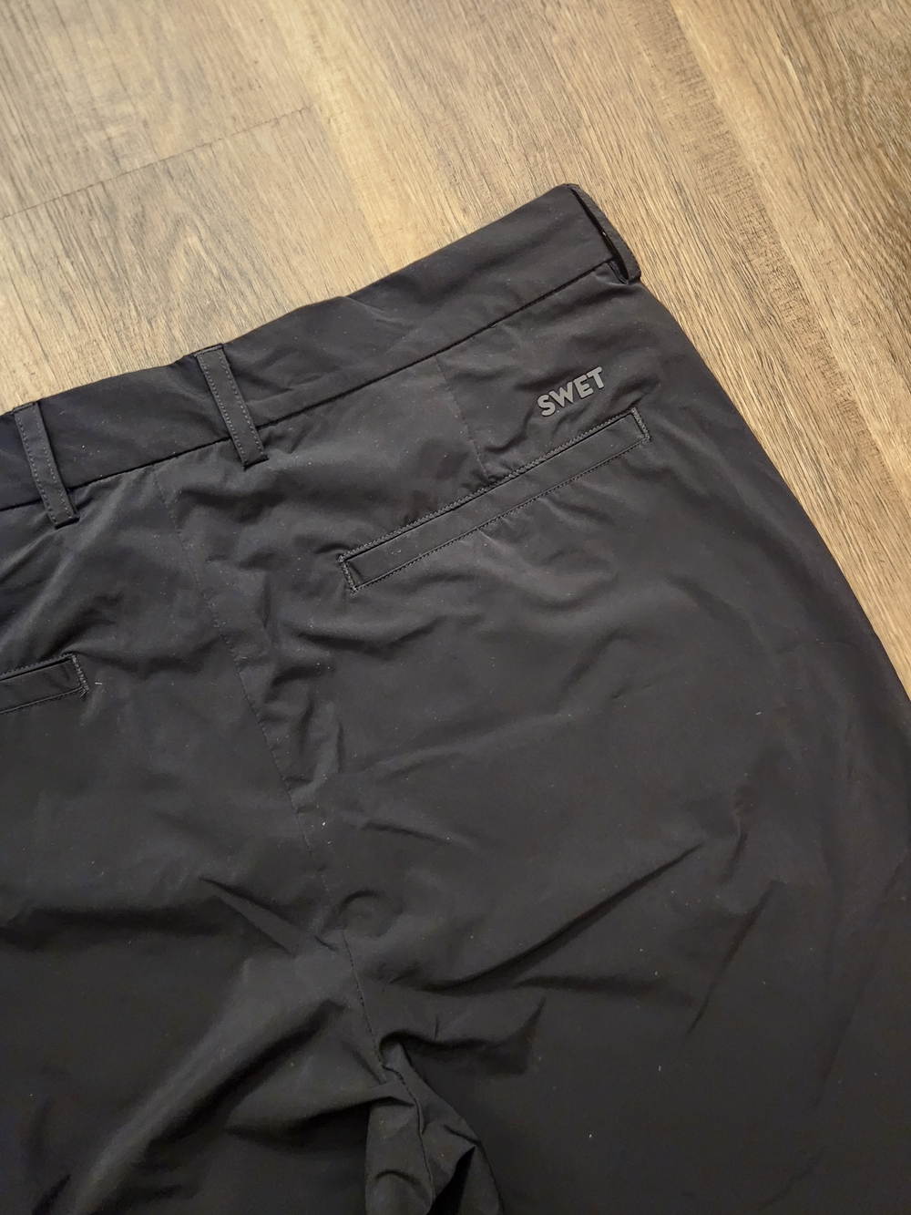SWET Tailor Men's 34x32* Black Chinos Modern Slim Fit Nylon
